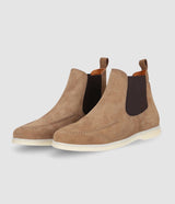 Bottines élastiques en suede taupe OMAHA - IZAC