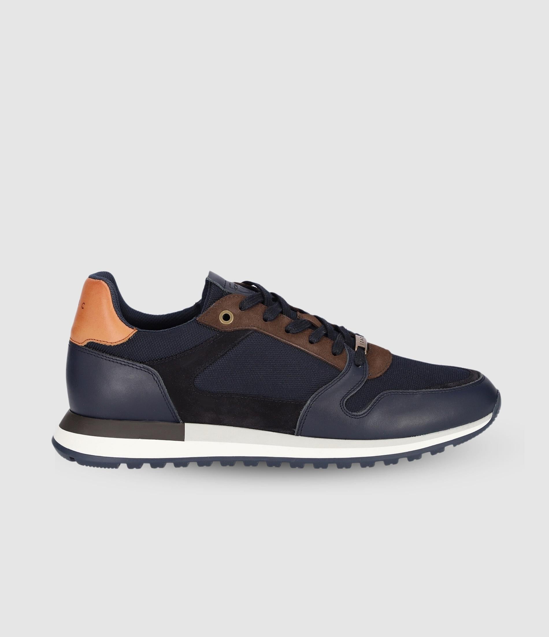 Sneakers suede et textile marine ORLAND IZAC