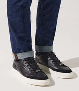 Sneakers cuir bi matière noir OSAKA - IZAC