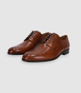 Brown leather derby shoes