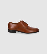 Brown leather derby shoes