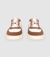 Sneakers shoes with taupe logo