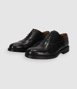 Black leather town shoes