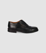 Black leather town shoes