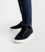 Black lace sneakers shoes