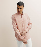 Regular shirt 100% orange linen