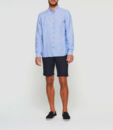 Kafleur" indigo blue linen shirt