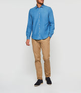 Kalan" light blue denim casual shirt