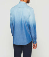 Chemise casual dégradé dip dye en jean bleu "Kim"