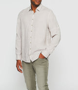 Beige linen and cotton casual shirt KISSOUT