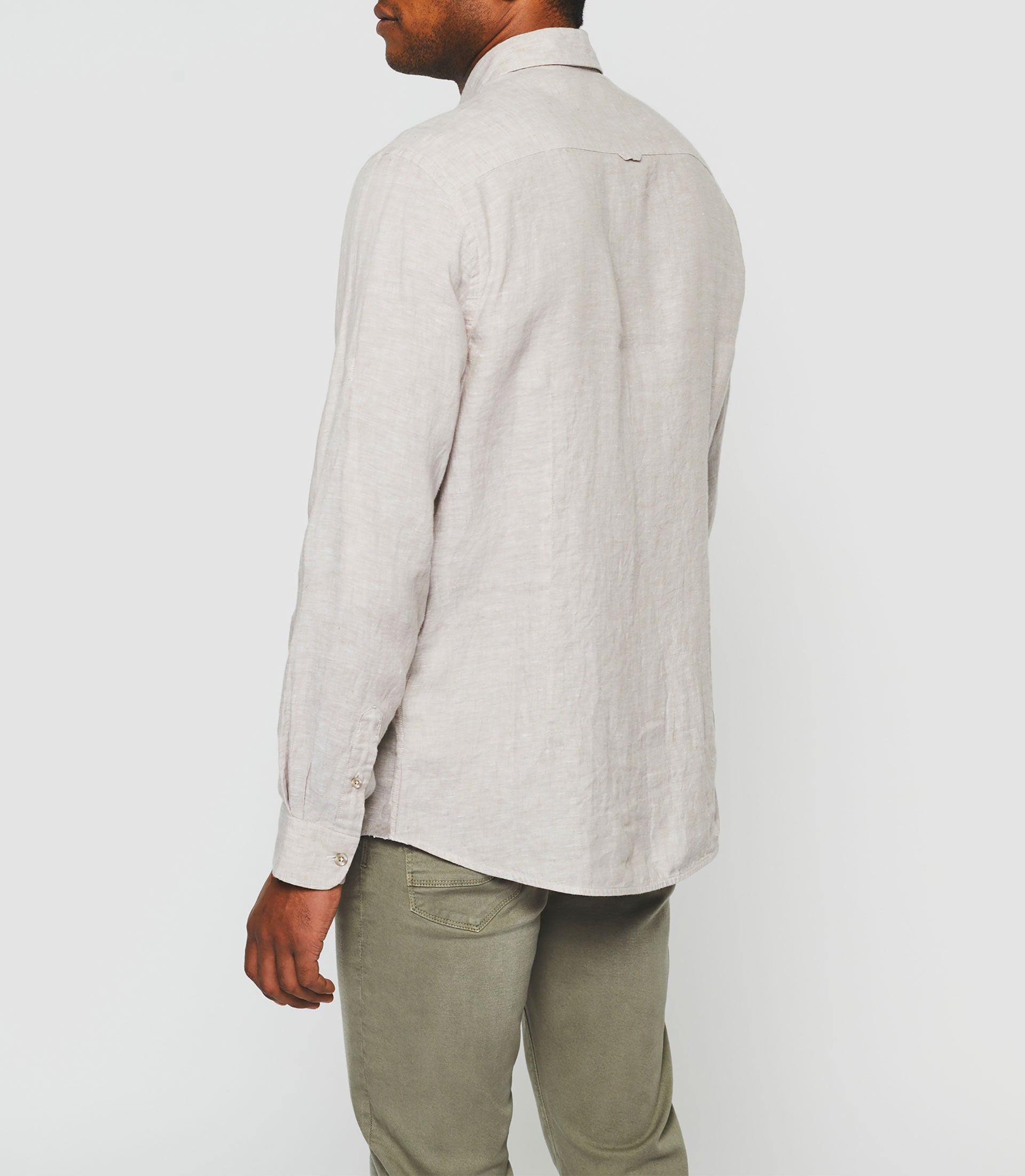 Beige linen and cotton casual shirt KISSOUT