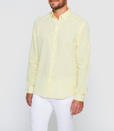 Chemise en lin jaune "Kiss" - IZAC