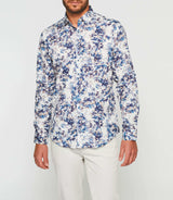 Koala" white and navy printed shirt