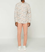 White and red flower printed shirt KAEL