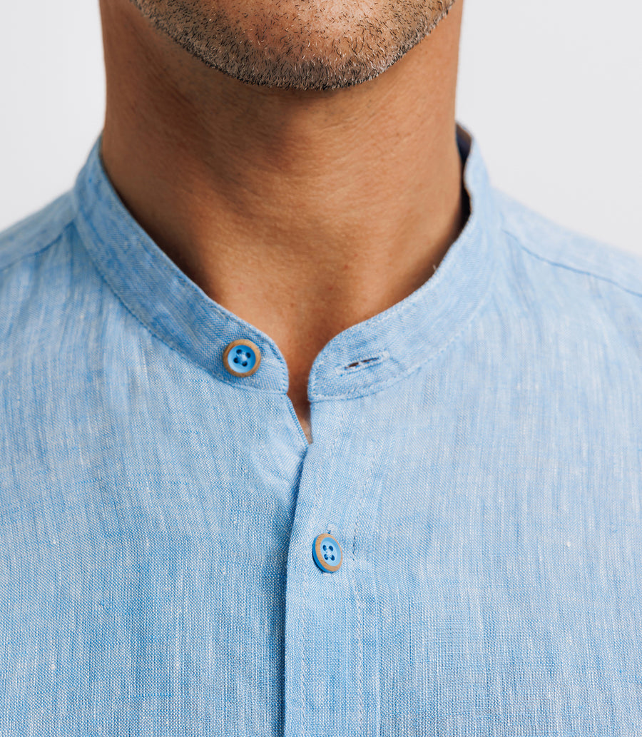 Linen Shirt Col Indigo