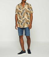 Camel and navy printed short sleeve shirt KARL