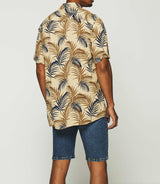 Camel and navy printed short sleeve shirt KARL