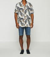 Off white and navy printed short sleeve shirt KARL