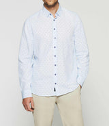 White and navy printed shirt KELLY