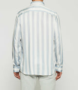 White and sky satin striped shirt KENNA