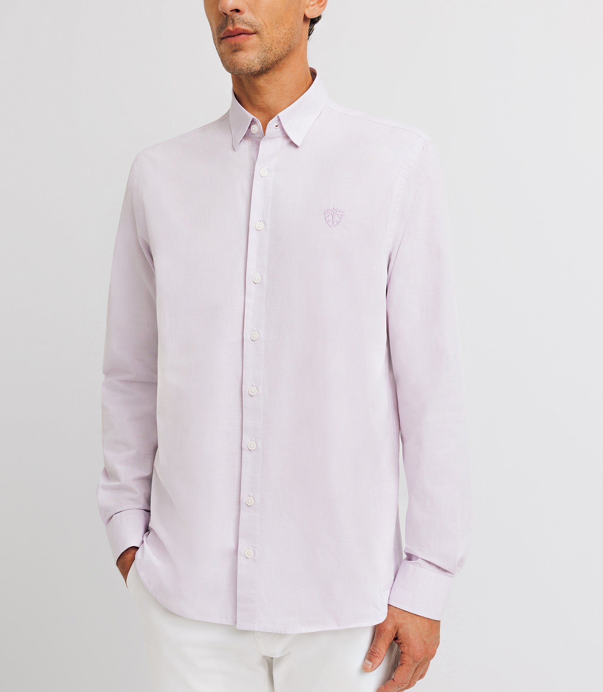 Chemise unie violet parme - IZAC