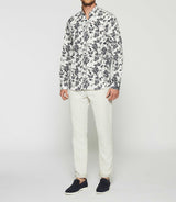 White and navy floral printed shirt KERY