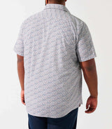 White and blue printed short sleeve shirt KIRANBT