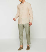 Plain beige linen shirt KISS