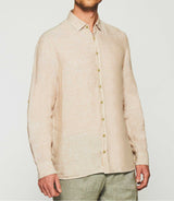 Chemise unie en lin beige KISS - IZAC