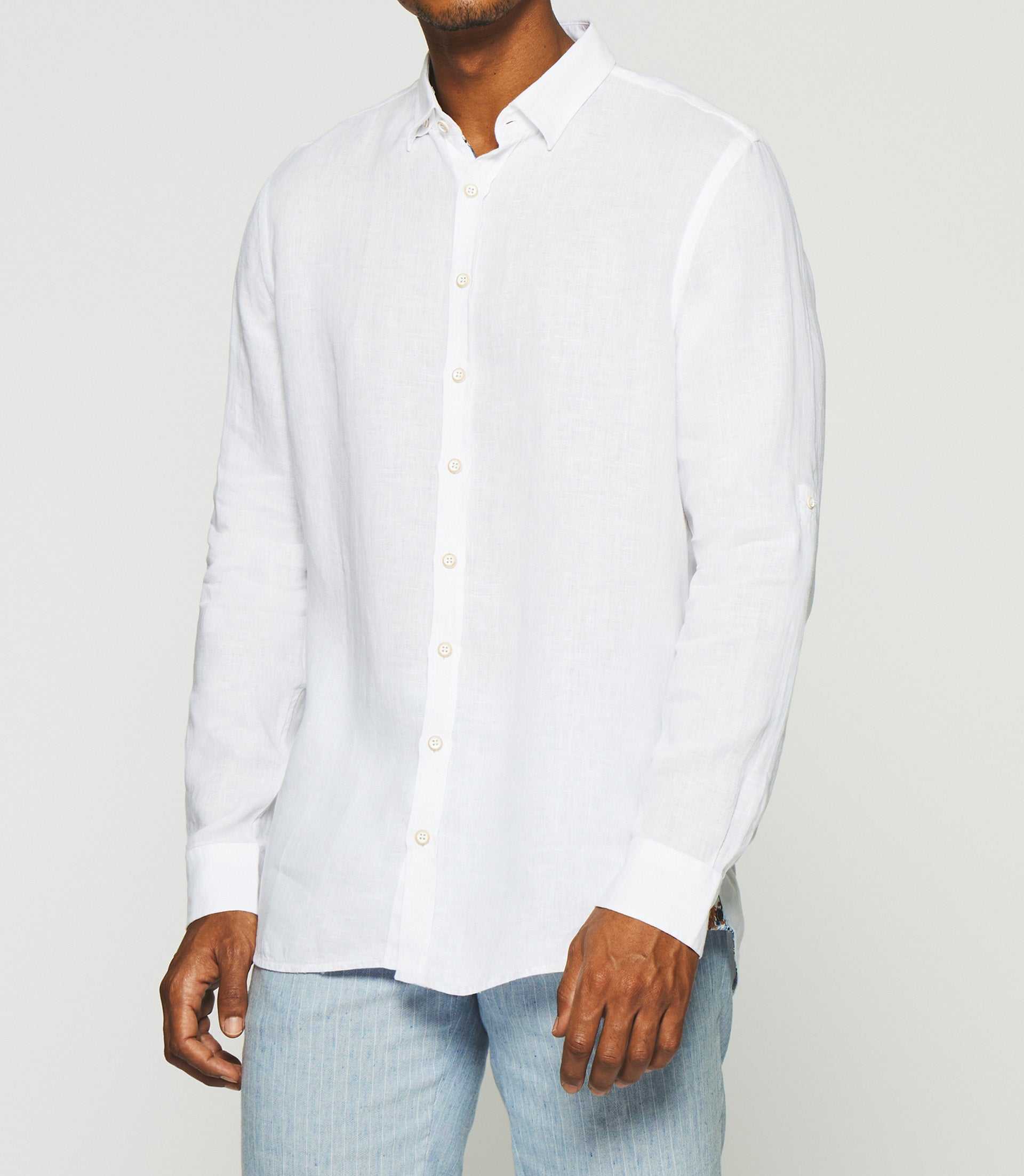 Plain white linen shirt KISS