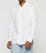 Chemise unie en lin blanc KISS - IZAC