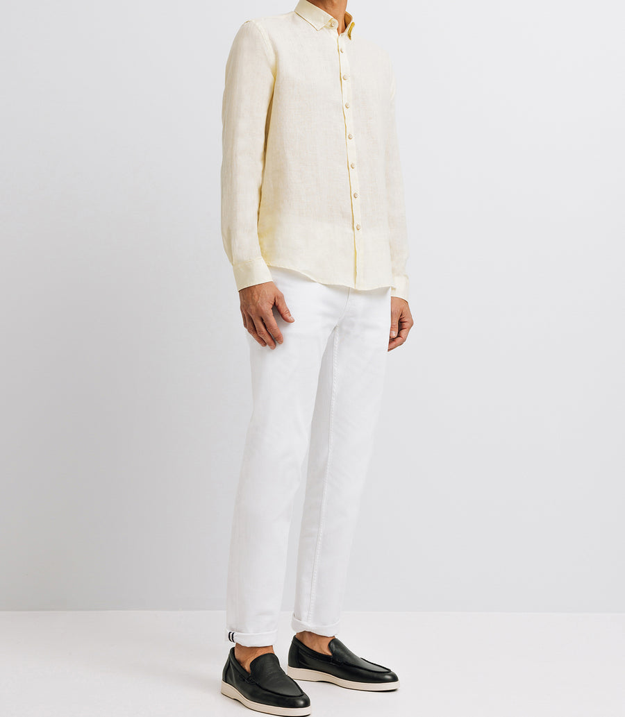 Plain yellow linen shirt KISS