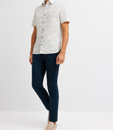 Chemise casual en coton à fleurs blanche - IZAC