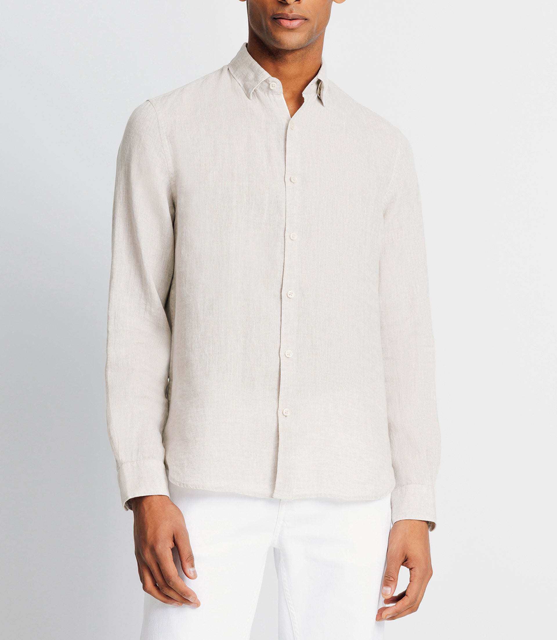 Casual shirt in beige linen