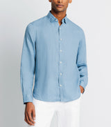 Chemise casual en lin indigo