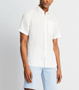 Chemise casual en lin blanche