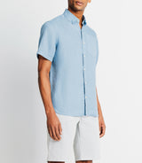 Chemise casual en lin indigo - IZAC