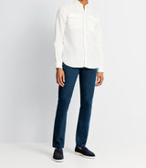 Chemise casual en lin blanche