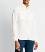 Chemise casual en lin blanche - IZAC