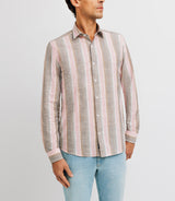 Pink Striped Cotton Casual Shirt