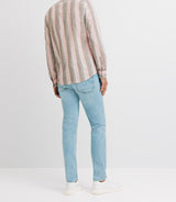 Pink striped cotton casual shirt