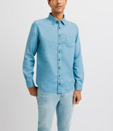 Chemise casual droite bleue - IZAC