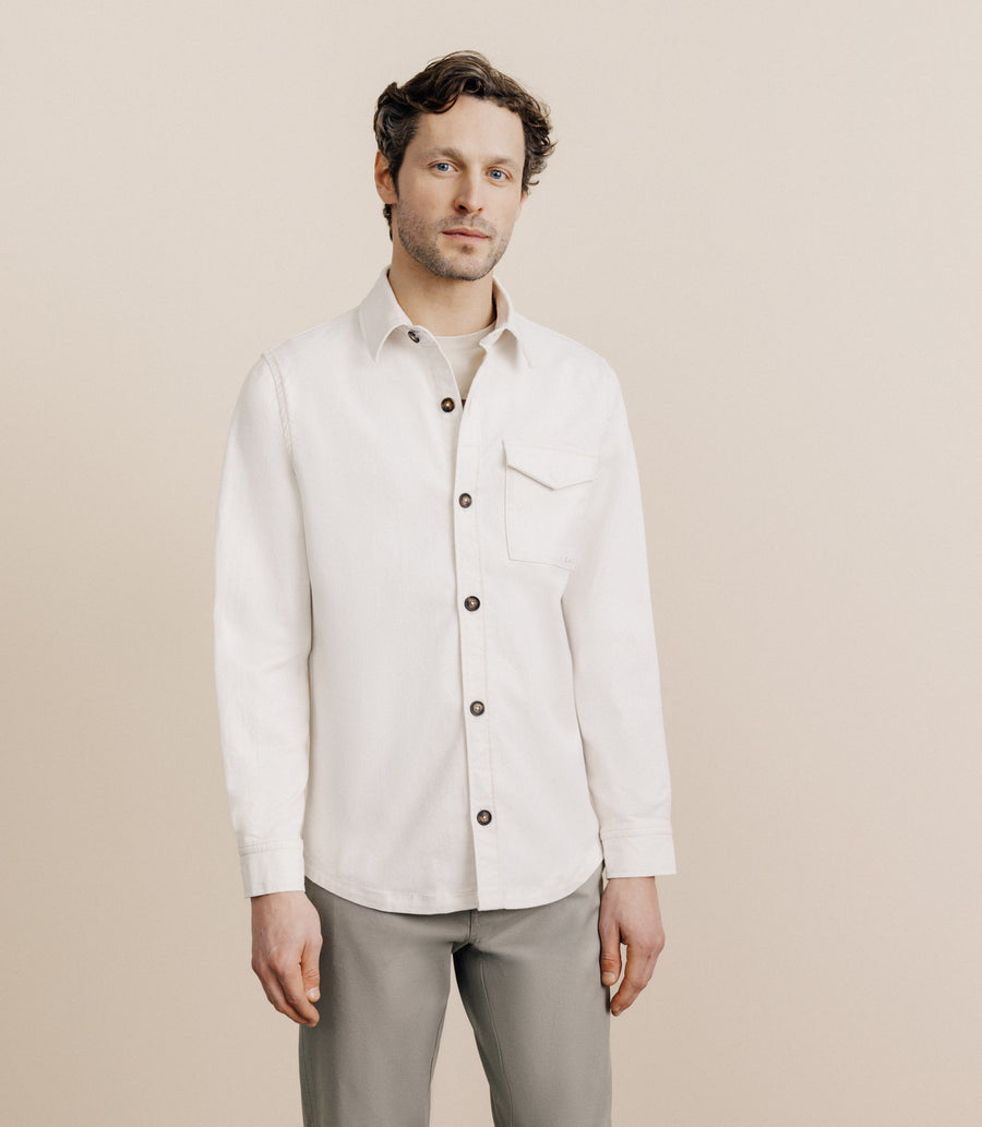 Ecru denim overshirt