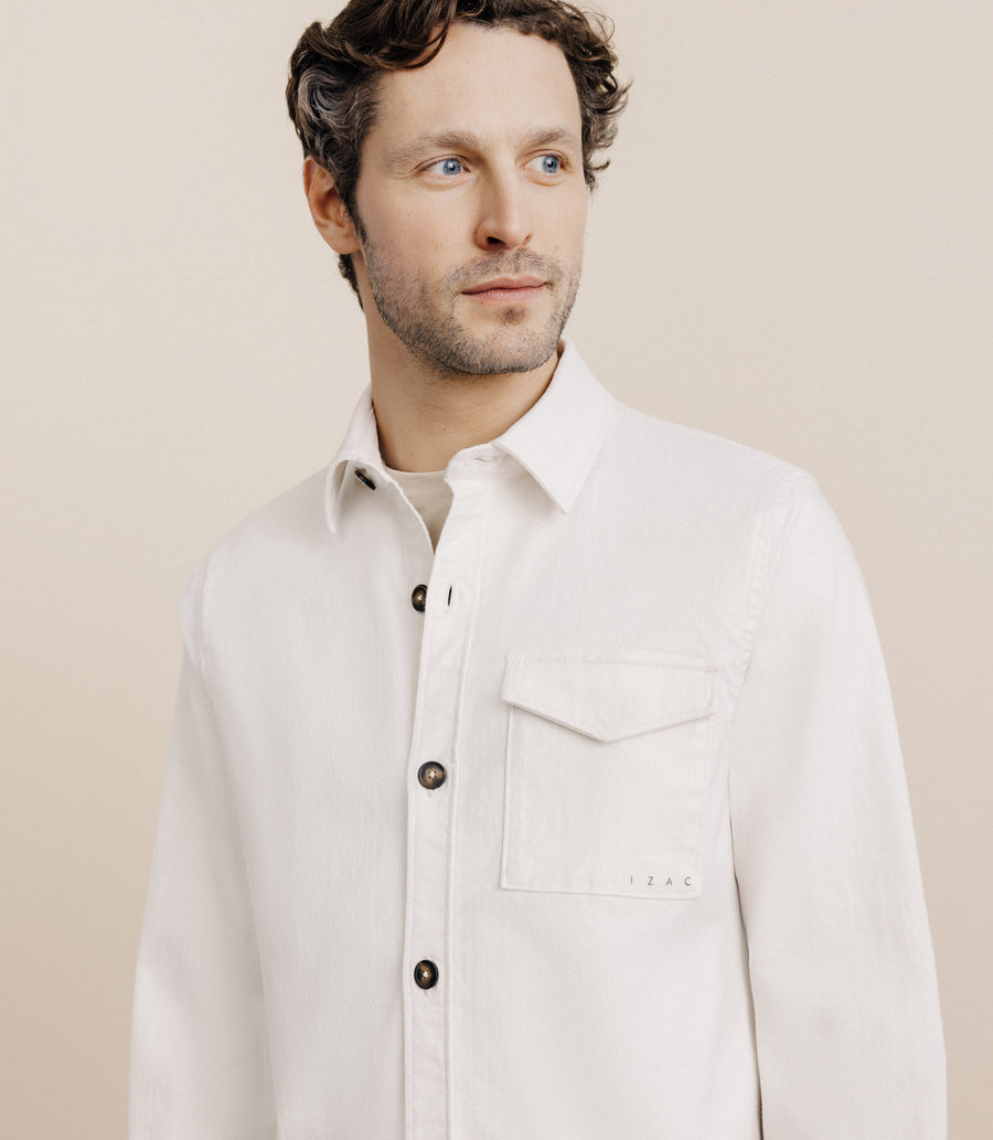 Ecru denim overshirt