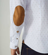 Aissam" white-camel casual shirt