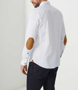 Aissam" white-camel casual shirt