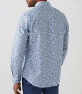 Aloha" white-navy printed casual shirt