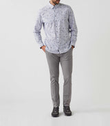 Chemise casual imprimé blanc - marine "Amir" - IZAC