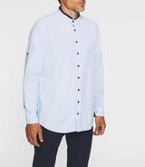 Chemise casual blanche et marine JOSH - IZAC