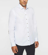 Chemise casual imprimé blanc et camel JULES - IZAC